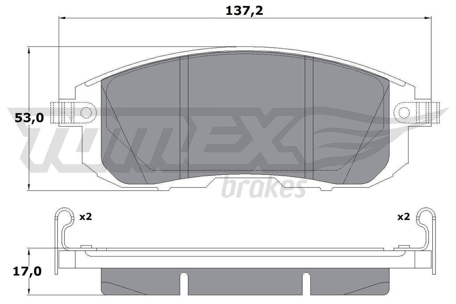 Sada brzdových platničiek kotúčovej brzdy TOMEX Brakes